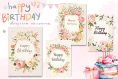 Happy Birthday Card Printable Flower Greeting Gift Card_16 Product Image 1