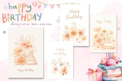 Happy Birthday Card Printable Flower Greeting Gift Card_31 Product Image 1