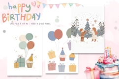 Happy Birthday Card Printable Flower Greeting Gift Card_25 Product Image 1