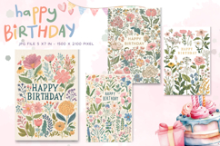 Happy Birthday Card Printable Flower Greeting Gift Card_15 Product Image 1