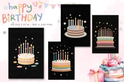 Happy Birthday Card Printable Flower Greeting Gift Card_5 Product Image 1