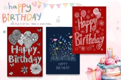 Happy Birthday Card Printable Flower Greeting Gift Card_52 Product Image 1