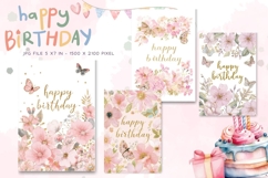 Happy Birthday Card Printable Flower Greeting Gift Card_10 Product Image 1