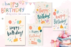 Happy Birthday Card Printable Flower Greeting Gift Card_32 Product Image 1