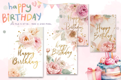 Happy Birthday Card Printable Flower Greeting Gift Card_25 Product Image 1