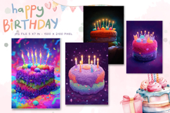 Happy Birthday Card Printable Flower Greeting Gift Card_24 Product Image 1