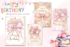 Happy Birthday Card Printable Flower Greeting Gift Card_7 Product Image 1