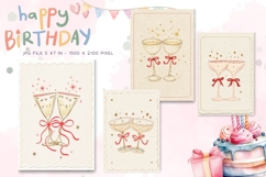Happy Birthday Card Printable Flower Greeting Gift Card_1 Product Image 1