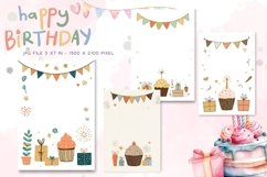 Happy Birthday Card Printable Flower Greeting Gift Card_20 Product Image 1