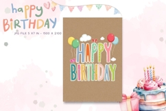 Happy Birthday Card Printable Flower Greeting Gift Card_32 Product Image 1
