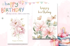 Happy Birthday Card Printable Flower Greeting Gift Card_55 Product Image 1