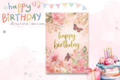 Happy Birthday Card Printable Flower Greeting Gift Card_59 Product Image 1