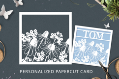 Personalised laser card svg / Personalized papercut card Product Image 1