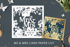 Mr and MRS card svg / Wedding card svg template Product Image 1