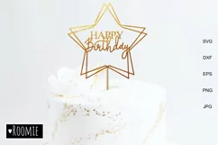Happy Birthday Cake topper svg, Birthday SIGN svg Product Image 1