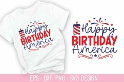 Happy birthday america SVG - 4th of July SVG Design Product Image 1