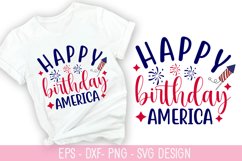 Happy birthday america SVG - 4th of July SVG Design Product Image 1