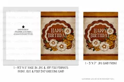 Happy Birthday 5x7 Autumn Floral Wreath Printable Card Product Image 2