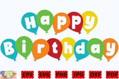 Happy Birthday Balloons SVG | Happy Birthday SVG | Balloons Product Image 3