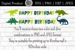instructions for using this happy birthday dinosaur hanging banner in png or jpeg for printing projects for birthday party