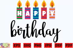 Happy Birthday Candle SVG | Happy Birthday SVG | Candle SVG Product Image 3