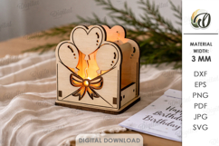 Happy Birthday Candle Holder Laser Cut. Candle Holder SVG Product Image 1