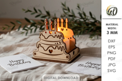 Happy Birthday Candle Holders Bundle Laser Cut. Birthday SVG Product Image 7