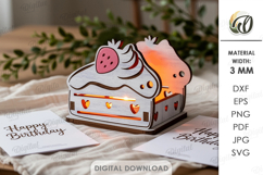 Happy Birthday Candle Holder Laser Cut. Candle Holder SVG Product Image 1