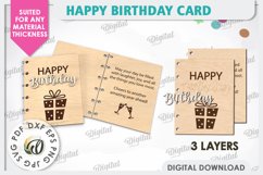 Happy Birthday Card Laser Cut. Birthday Greeting Card SVG Product Image 2
