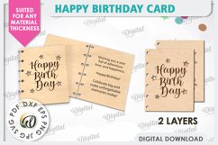 Happy Birthday Card Laser Cut. Birthday Greeting Card SVG Product Image 2