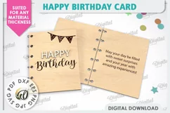 Happy Birthday Card Laser Cut. Birthday Greeting Card SVG Product Image 1