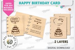 Happy Birthday Card Laser Cut. Birthday Greeting Card SVG Product Image 2