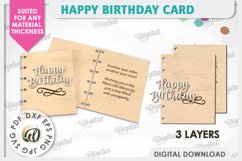 Happy Birthday Card Laser Cut. Birthday Greeting Card SVG Product Image 2