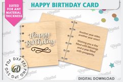 Happy Birthday Card Laser Cut. Birthday Greeting Card SVG Product Image 1
