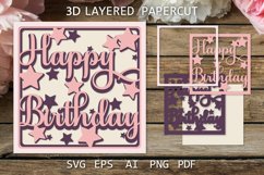 Happy Birthday card Layered paper cut birthday card SVG