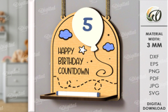 3D Happy Birthday Countdown Laser Cut. Children&#039;s SVG Product Image 1