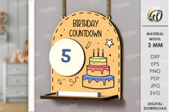 3D Happy Birthday Countdown Laser Cut. Children&#039;s SVG Product Image 1