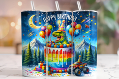 Dinosaur Tumbler Wrap Sublimation, Kids Tumbler, Birthday Product Image 1