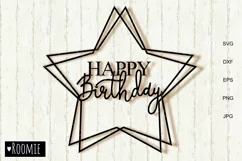 Happy Birthday Cake topper svg, Birthday SIGN svg Product Image 2