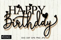Happy Birthday Cake topper svg, Birthday SIGN svg Product Image 2