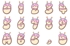 Happy Birthday Font Frosted Cake Lettering ABC SVG PNG Type Product Image 2