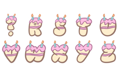 Happy Birthday Font Frosted Cake Lettering ABC SVG PNG Type Product Image 4