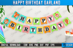 Happy Birthday Garland Laser Cut Bundle, Birthday Banner SVG Product Image 4
