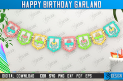Happy Birthday Garland Laser Cut Bundle, Birthday Banner SVG Product Image 5