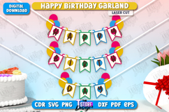 Happy Birthday Garland Laser Cut|Birthday Banner|Wall Decor Product Image 1