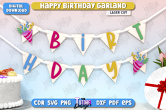 Happy Birthday Garland Laser Cut Bundle, Birthday Banner SVG Product Image 10