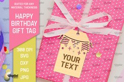 Happy Birthday Gift Tags LaserCut Bundle. Gift Hang Tags SVG Product Image 3