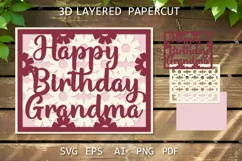 Happy Birthday Grandma card SVG Layered card for Granny