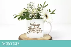 Happy Birthday Grandpa Cake Topper SVG file for cricut diy gift for grandpa