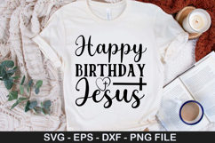 Happy Birthday Jesus SVG - Christian Quotes Design Product Image 1